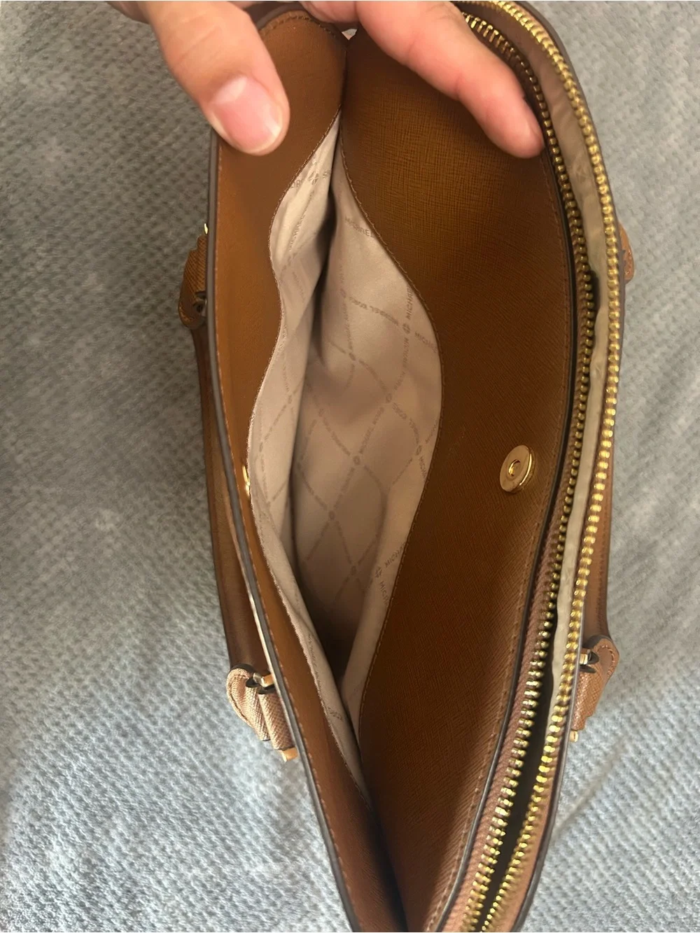 Michael Kors Brown Saffiano Dome Satchel